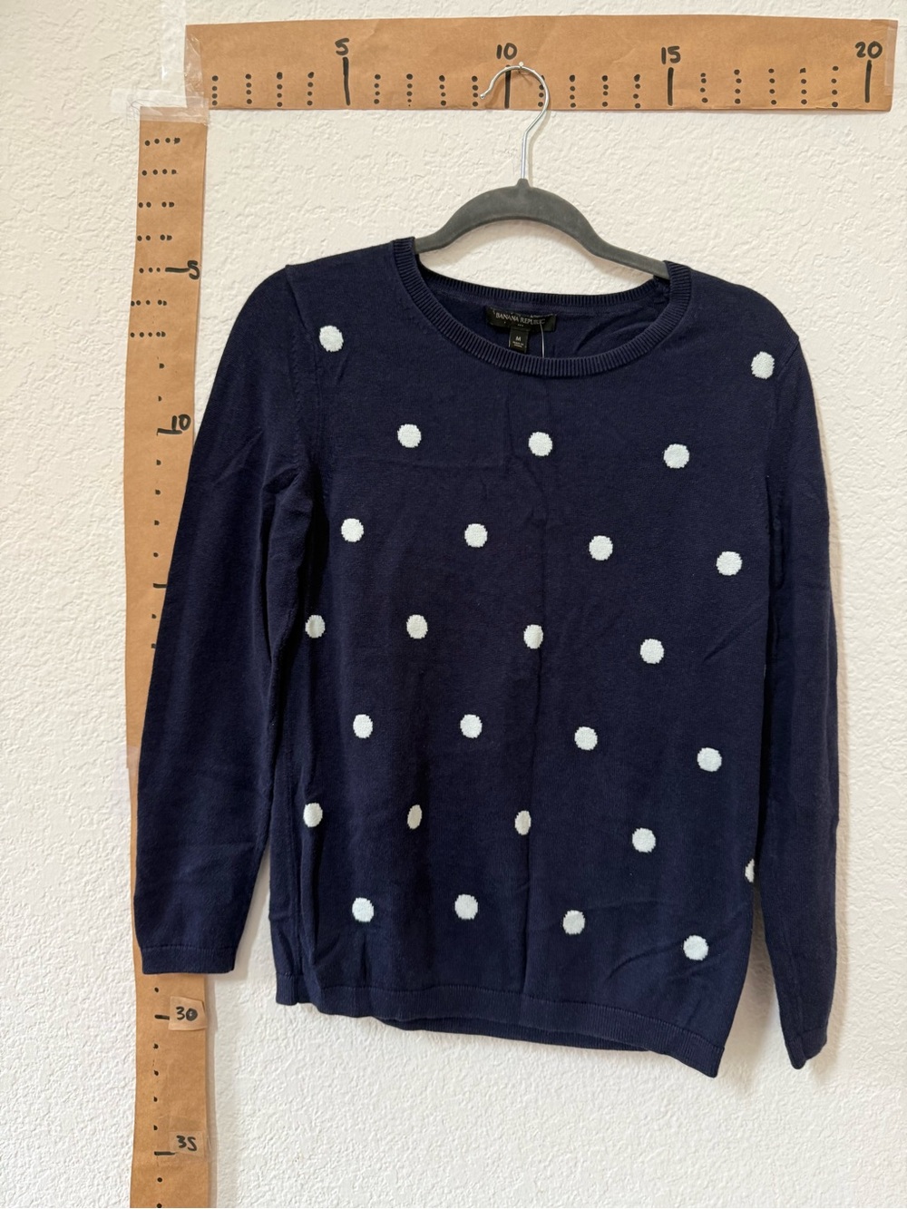 Navy Polka Dot Crewneck Sweater - Classic Women's Knit